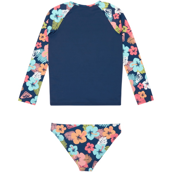 2026 Roxy Junior Morning Flower Lycra-sæt ERLWR03360 - Mood Indigo Morning Flowers Tw